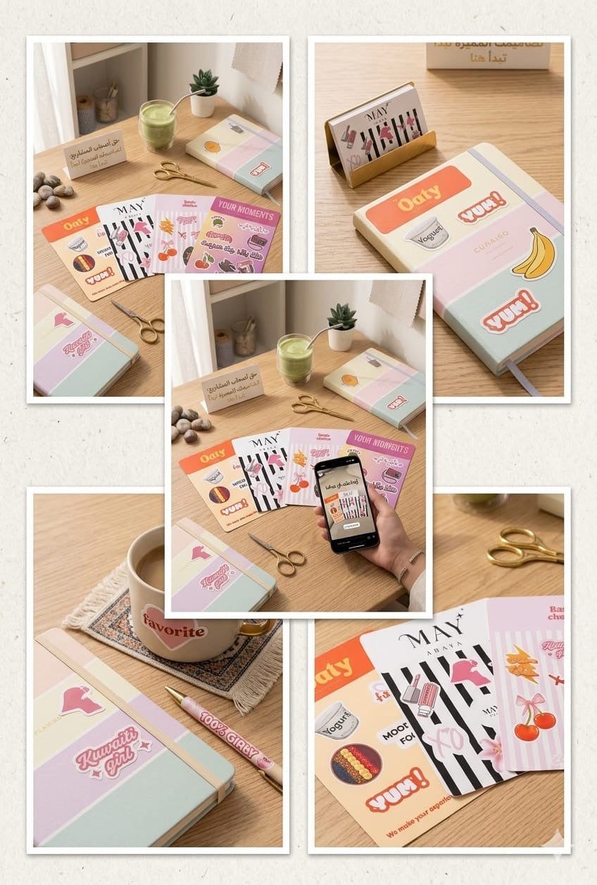 sticker sheet (3 sizes) ثلاثة احجام لاصحاب المشاريع
