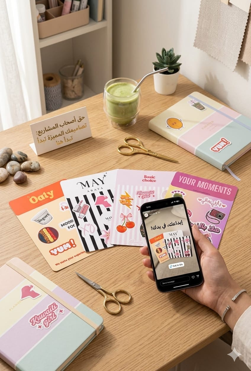 sticker sheet (3 sizes) ثلاثة احجام لاصحاب المشاريع